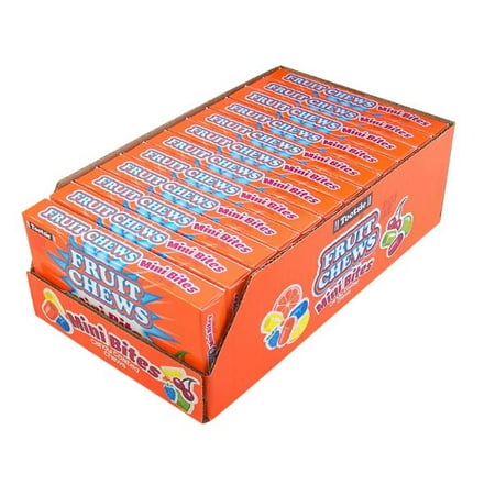 Fruit Chews Mini Bites Candy Coated Chews Movie Theater Box 3.5 oz (Case of 12)