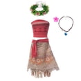 thumbnail image 2 of Moana-vestido de princesa Vaiana para niñas, conjunto de disfraz de Disney para fiesta de Carnaval y verano, peluca y collar, 2 of 5