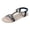 Dark Blue, variant on Women's Boho Floral Flat Sandals Braided Rope Metal T-Strap Casual Beach Vacation Comfortable Summer Shoes Gold Size 7
