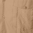 thumbnail image 6 of Men's Guayabera Shirts Summer Fashion Clothes for Male Casual Short Sleeve Blouse with 4 Pockets Lapel Neck Solid Color Embroidered Eyelet Shirts Button Down Shirts Turn Down Collared Coffee XXL, 6 of 6