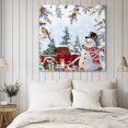 thumbnail image 4 of Red Snowman Christmas Wall Art Painting on Canvas, Xmas Tree Snowflake Truck Canvas Art Home Prints Wall Art Framed Modern Artwork for Living Room Bedroom Wall Decor 12x12in, 4 of 9