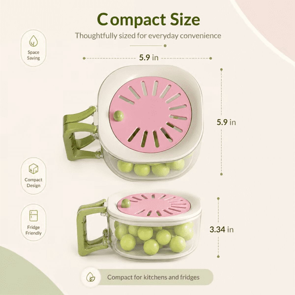 2-in-1 Fresh Keeper Colander Storage Container – Airtight Produce Keeper with Strainer Lid, Fruit and Vegetable Washer & Fridge Organizer, BPA Free 2pack