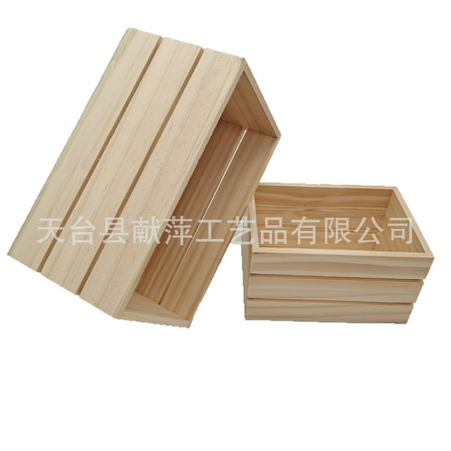 Miangastore Wooden Crate: 12.5x9cm Wooden Storage Box For Toys And Books Multi-Functional Decorative Crate With Dried Flower Display Solid Wood Organizer For Desk Living Room Bedroom