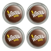 Willy Wonka and the Chocolate Factory Wonka Bar Logo Metal Craft Sewing Novelty Buttons - Set of 4