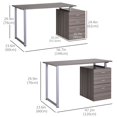 thumbnail image 2 of 47" Dark Wood Grain Computer Desk with Reversible Drawers - Home Office Writing Table, Metal Frame, 23.6" Depth, Ideal for Work & Study Spaces, 2 of 7