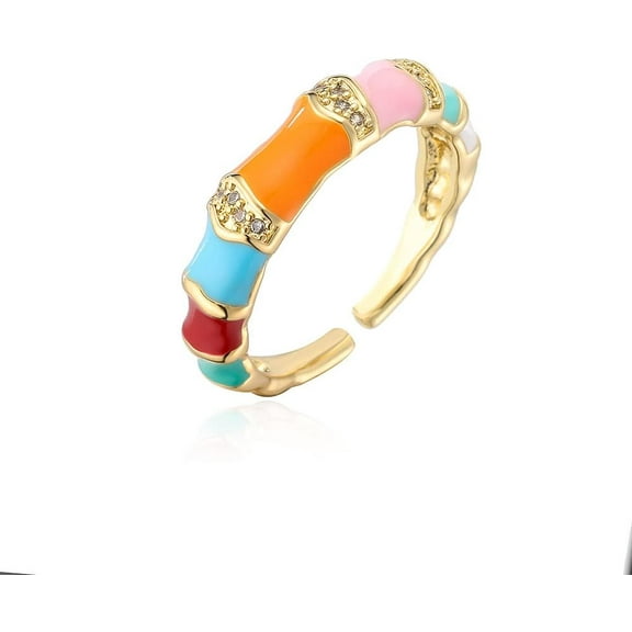 18k Gold Plated Ring Adjustable Handmade Stackable Exaggertad Rings Stackable Gold Rings for Women