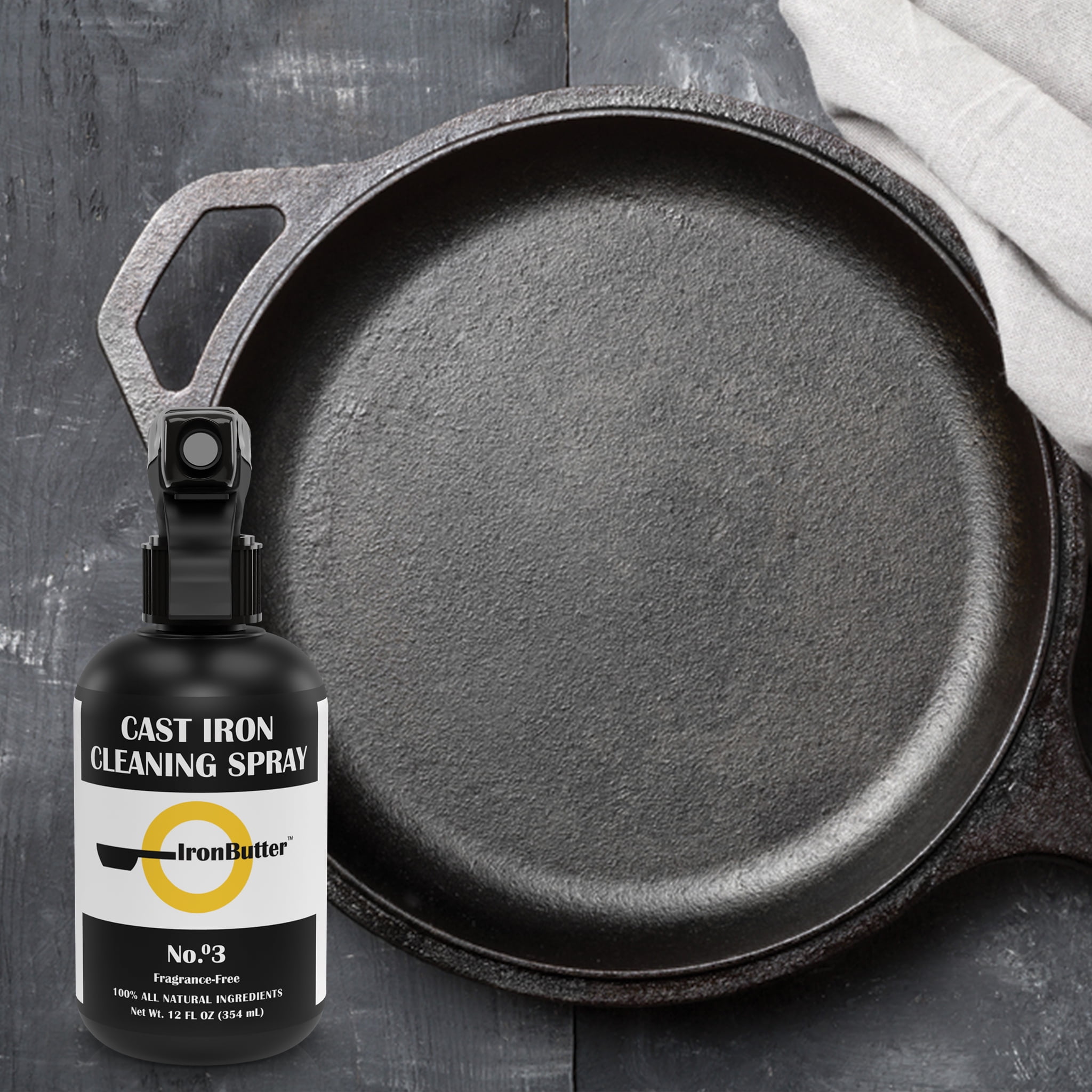 IRONBUTTER Cast Iron Soap Spray (12 Fl oz) 100% All Natural Ingredients (2 pack)