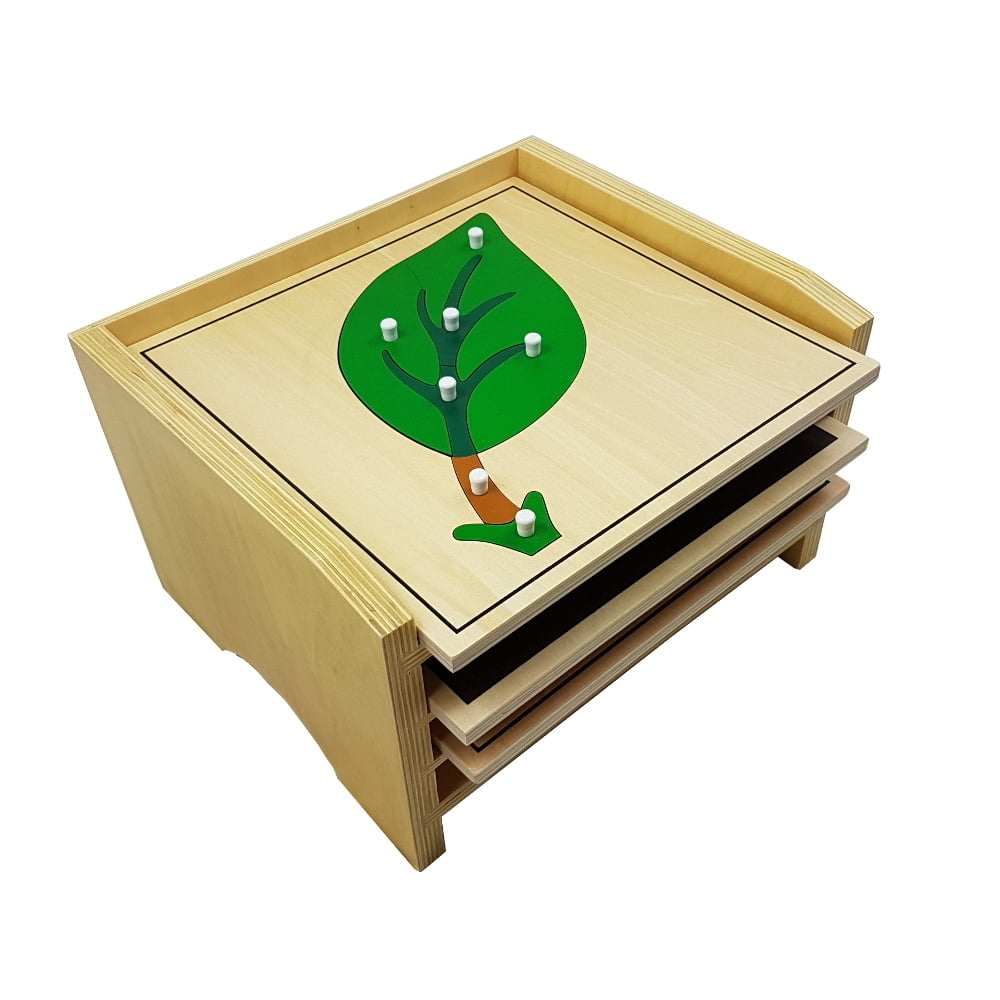 IFIT Montessori 3 Botany Puzzles with Cabinet, Montessori Toy Botany Material