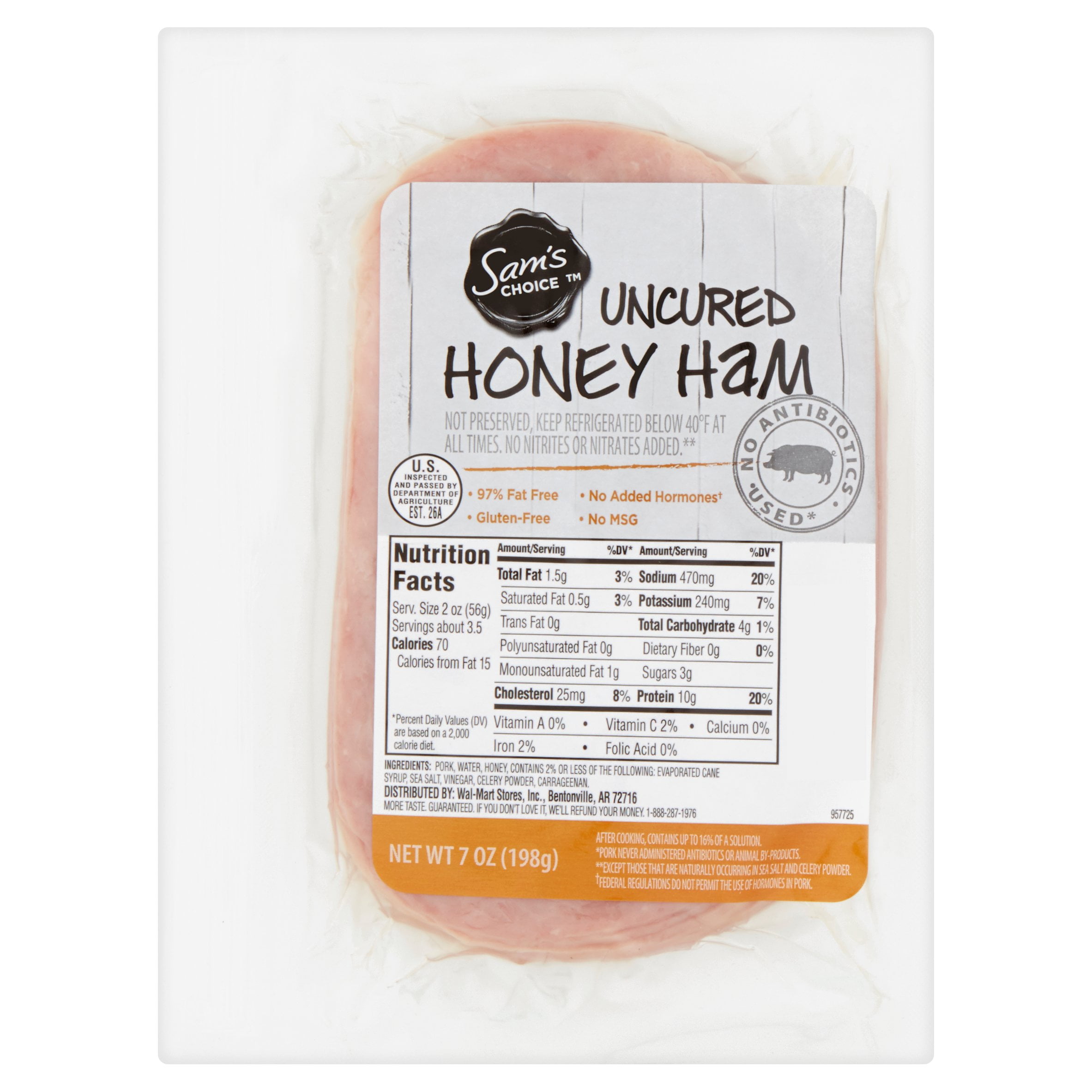 Sam's Choice Uncured Honey Ham, 7 oz - Walmart.com