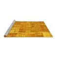 thumbnail image 2 of Ahgly Company Machine Washable Indoor Rectangle Patchwork Yellow Transitional Area Rugs, 8' x 10', 2 of 4