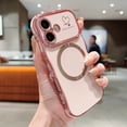thumbnail image 2 of for iPhone 17 Magnetic Case, Cute Curly Wave Shape & Love Heart Pattern Plating Edge Case Compatible With Mag Safe Women Girls Soft TPU Bumper Shockproof Protective Cover,Pink, 2 of 9
