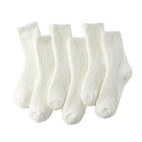 Wensltd 6 Pairs Women Warm Fleece Socks Thick Lined Thermal Cozy Home Socks Warm Winter Indoor Floor Socks