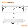 thumbnail image 6 of BORGEBY 6FT Plastic Folding Portable Bench Outdoor Bench Garden Bench With Carrying Handle for Picnic Camping Dining Party 1 Pack, White, 6 of 7