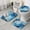 Blue Gold Marble, variant on Blue Gold Marble Pattern Bathroom Rugs Sets 3 Piece,Toilet Cover Set,Absorbent Non Slip Bathroom Mats Sets with U-Shaped Contour Rug Toilet Rug Set