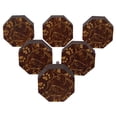 thumbnail image 1 of IBA Indianbeautifulart Brown Engraved Knobs Wooden Cupboard Door Knobs Pull Handle Pack of 10, 1 of 3