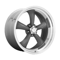 American Racing Vintage Aluminum Rim VN215 CLASSIC TORQ THRUST II 1 PC 14X7in Mag Gray Machined Lip Finish, VN2154761