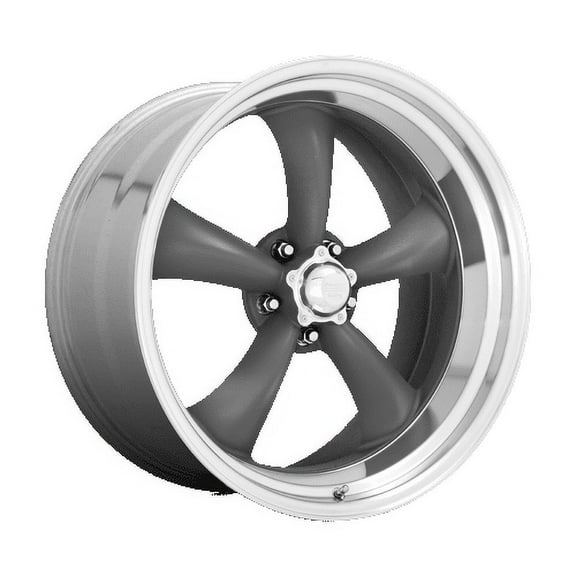 American Racing Vintage Aluminum Rim VN215 CLASSIC TORQ THRUST II 1 PC 17X9.5in Mag Gray Machined Lip Finish, VN21579562