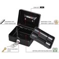 thumbnail image 2 of Mini Small Cash Box with Money Tray,Lock Box with Key,Small Safe for Kids 4.9"x 3.7"x 2.3" Black, 2 of 5