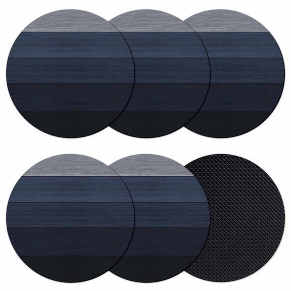 Blue Gray Coasters Set of 6, Absorbent Coasters for Drinks, Farmhouse Vintage Gradient Abstract Art Coaster for Desk Coffee Table Protection, Home Decor House Warming Gifts 4"