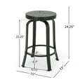 thumbnail image 3 of 24"H Bar Stool with Powder-coated Frame, Sleek Wooden Seating Barstools with Swivel Function, Breakfast Bar Stools, Round Counter Height Bar Stools for Kitchen Island Bar Livingroom, Easy Assembly, 3 of 9