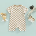 thumbnail image 4 of Fortune Baby Boy Checkerboard Romper Summer Plaid Short Jumpsuit with Pockets, 4 of 7