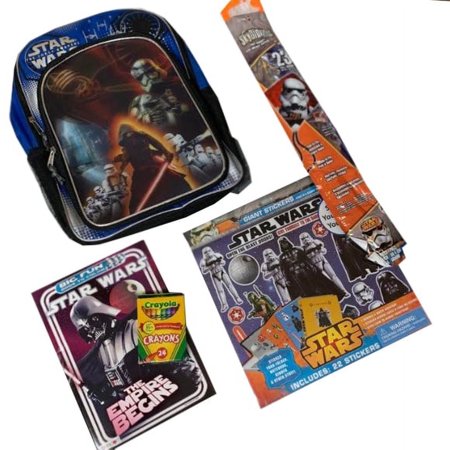 Star Wars Kids Backpack and Activity Set, Blue, 5 Pieces