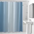 thumbnail image 4 of Ombre Haze Blue Fabric Shower Curtain Gradient Color Washable Shower Curtains for Bathroom, Waterproof Bath Curtain with Hooks Home Decor 72x72in, 4 of 8