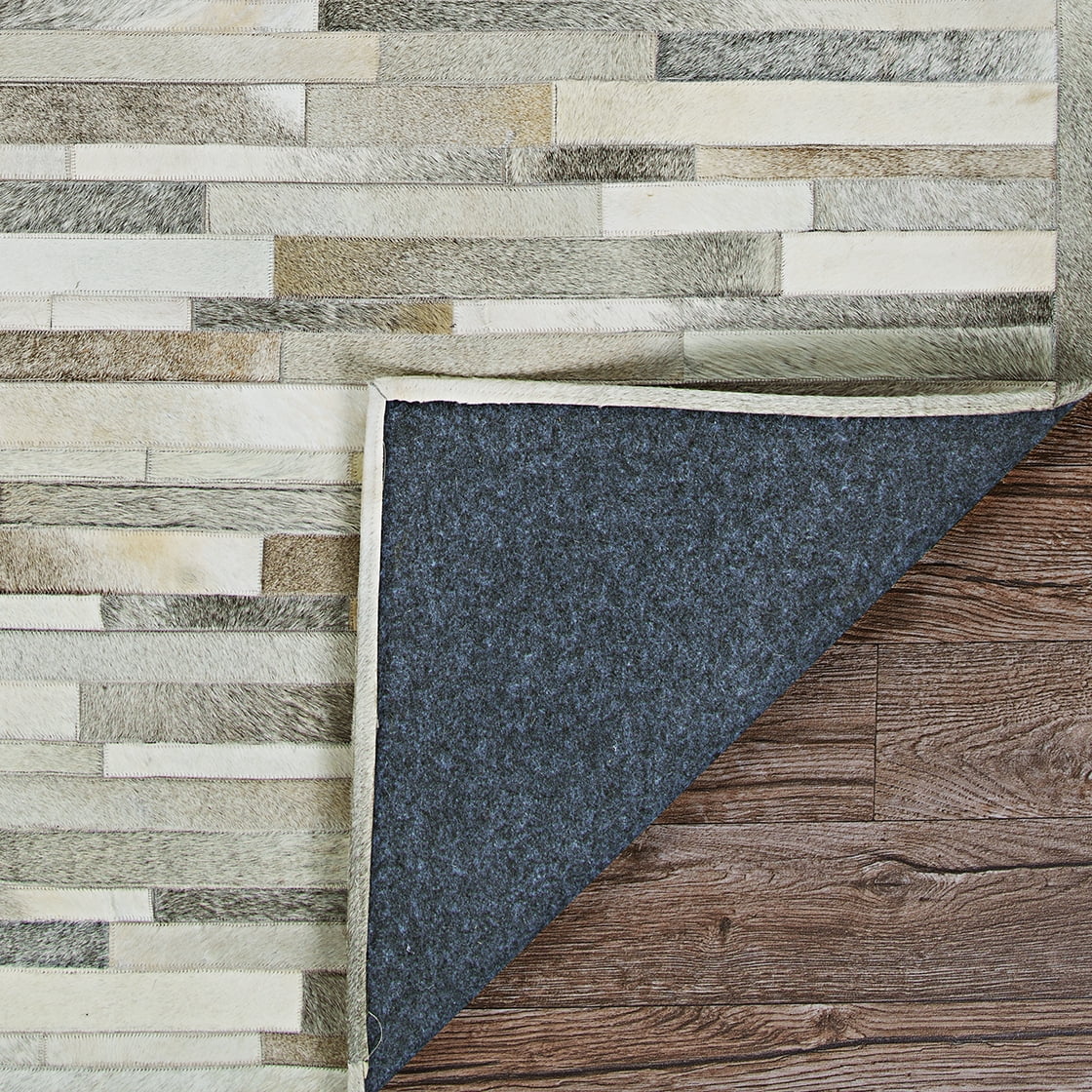Couristan Chalet Plank 8' X 11'4" Grey-Ivory Handmade Cowhide Rug