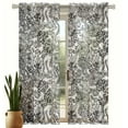 thumbnail image 7 of Vargottam Botanical Print Sheer Georgette Curtains for French Doors & Balcony - 2 Panels, 96" Long, Light Filtering, Grommet Top Printed Drapes for Living Room or Lounge, 7 of 7