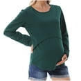thumbnail image 5 of Dxzfnsa Breastfeeding Shirts for Women Fashion Solid Color Maternity Blouses Loose Round Neck Long Sleeve Pregnant Tops Fall Women Comfy Breastfeeding Clothes 2025, 5 of 7