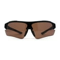 thumbnail image 1 of Mens 90s Wrap Baseball Half Rim Sport Driving HD Lens Sunglasses Matte Black Brown, 1 of 5