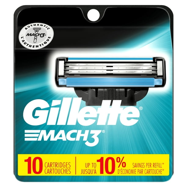 Gillette Mach3 Mens Razor Blade Refill Cartridges, 10 ct - Walmart.com ...