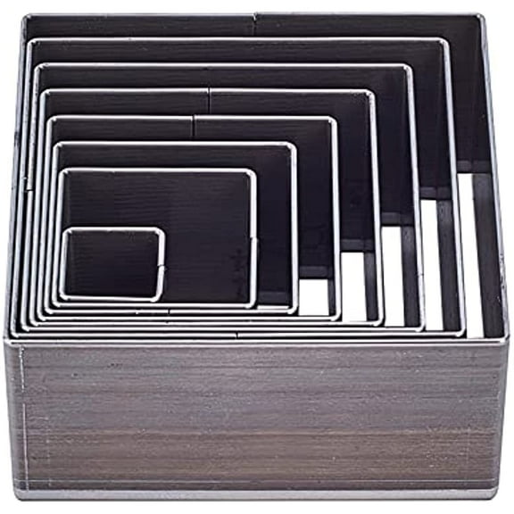 8pcs Die Punch Cutter 10.5-51mm Hollow Punching Tool High Carbon Steel Die Cutter Square Leather Cutting Die for Leather Crafts