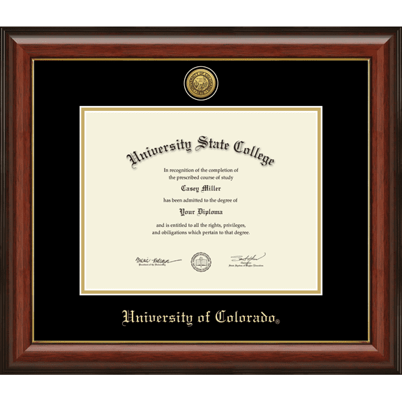University of Colorado Diploma Frame, Document Size 11" x 8.5"