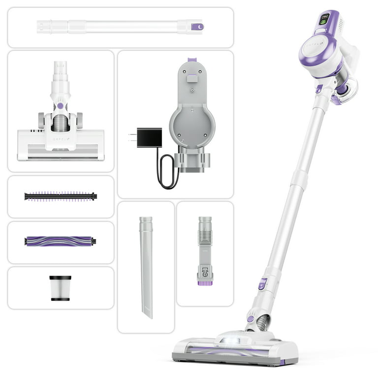 ORFELD Cordless Vacuum Cleaner, 22Kpa Powerful V20P Stick Vacuum for Hard  Floor Carpet Pet Purple