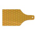 thumbnail image 2 of Star Cutting Board, Small Large Star Pattern in Vivid Color Starry Night Sky Polka Dot Ornament Print, Tempered Glass Cutting and Serving Board, Wine Bottle Shape, Yellow Orange, by Ambesonne, 2 of 5