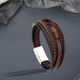 thumbnail image 5 of Pulsera de Cuero PU Perfecl para Hombre 20 cm 8 pulgadas Metal Plateado Marrón, 5 of 8