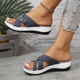 thumbnail image 5 of SACFOF Orthopedic Sandals for Women 2026 Comfortable Casual Platform Sandals with Arch Support, Open Toe Wide Casual Walking Slip on Shoes Vacation Slides Beach Summer Dressy, 5 of 6