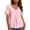 Pink, variant on Ziynglg Tops for Women Short Sleeve V Neck Eyelet Tops Pajama Loose Lace Hem Shirts Summer Beach Vacation Tops