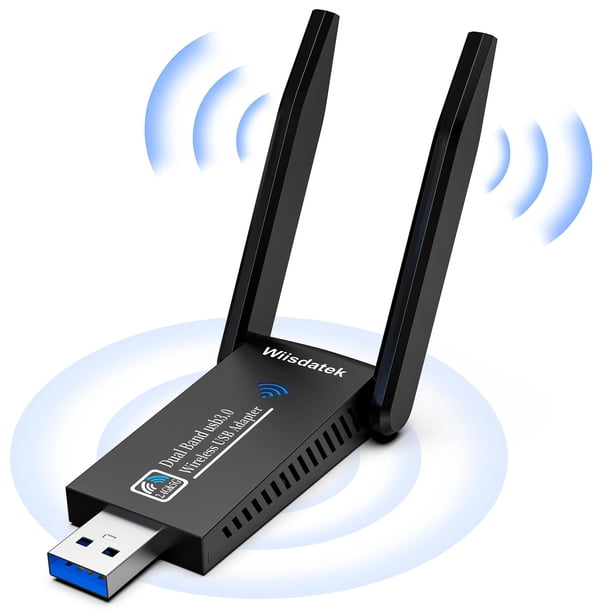 Adaptador WiFi USB Wiisdatek AC1300Mbps de doble banda 5G/2.4G