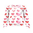 thumbnail image 2 of PENGXIANG Femmes Saint-Valentin Pull-Over Sweat-Shirts Coeur Lettre Imprimé Manches Longues Col Rond Tops Blanc Rose Coeur L, 2 of 4
