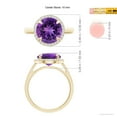 thumbnail image 4 of ANGARA Natural 3.2 Ct. Amethyst with Diamond Halo Ring in 14K Yellow Gold for Women (Ring Size: 8.5), 4 of 8