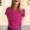 Hot Pink, variant on Graphic Tees for Women T-Shirts Graphic Casual Short Sleeve Top for Everyday Wear Summer Ready Relaxed Fit Tee for Women White L