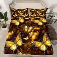 thumbnail image 3 of Feelyou Romantic Gold Butterfly Twin Sheet Sets, Glitter Stars Starry Sky Twin Fitted Sheet, Dreamy Animal Flat Sheet, Super Cozy Room Decor, 3pcs, 3 of 8