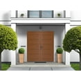 thumbnail image 3 of Front Exterior Prehung Metal-Plastic Double Doors / MANUX 8111 Walnut / Office Commercial and Residential Doors Entrance Patio Garage 72 x 80, 3 of 3