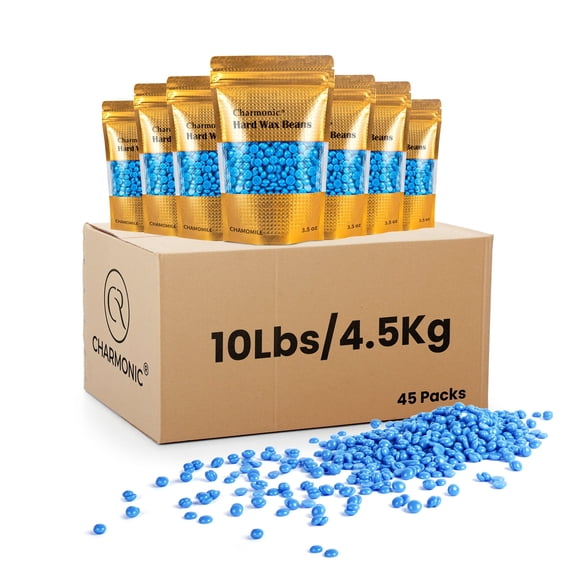Charmonic Hard Wax Beads for Hair Removal, 4.5kg/10lb, Brazilian Bikini Eyebrow Leg Body Face
