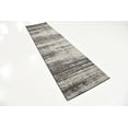thumbnail image 2 of Unique Loom Del Mar Collection Contemporary Transitional Runner Rug, 2 Feet 7 Inch x 10 Feet, Dark Gray/Light Gray, 2 of 6