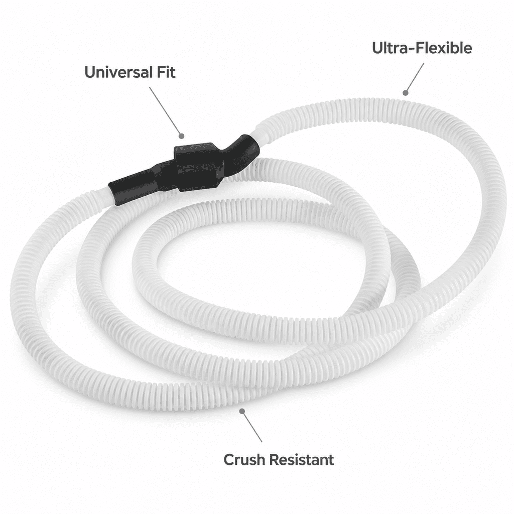 Universal Corrugated Drain Hose, Flexible Discharge Pipe, For Washing Machines, Standard, White, 1 Piece