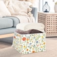 thumbnail image 3 of Yayeee Collapsible Cube Storage Bin with Lid Fabric Closet Decorative Basket with Handles, Watercolor Wildflowers Pattern, 3 of 7