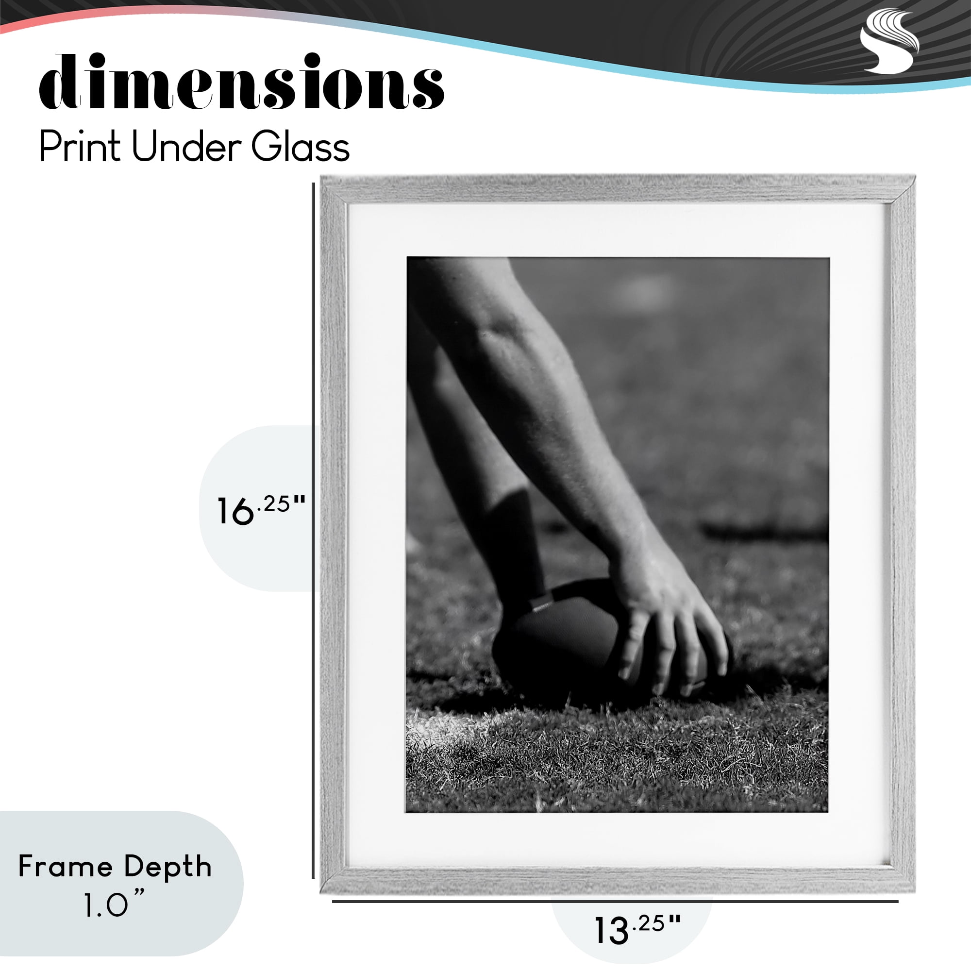 Stupell Industries Football Hike in Action Gray Framed Print Under Glass, design by Marcus Prime